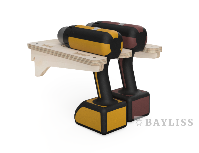 картинка Настенный держатель двух шуруповертов  на французскую планку "ДрелингСтор-41ф" от магазина BAYLISS